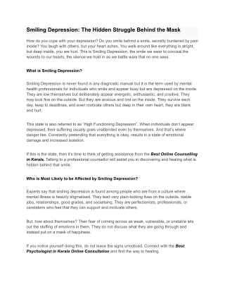 Smiling Depression_ The Hidden Struggle Behind the Mask