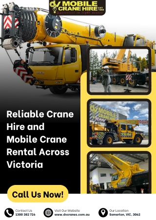 Reliable Crane Hire and Mobile Crane Rental Across Victoria