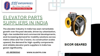 Elevator Parts Suppliers in India Powering the Backbone of Vertical Transportation Systems