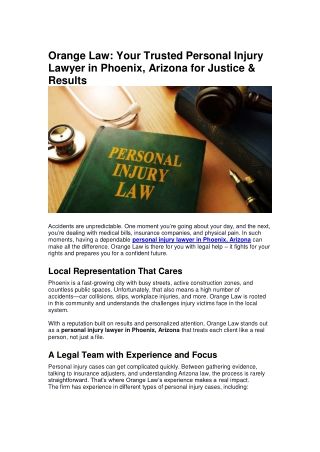 Personal Injury Lawyer in Phoenix, Arizona – Orange Law