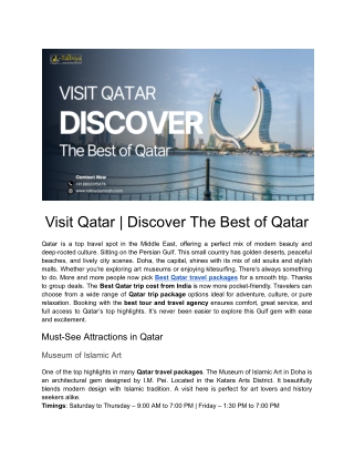 Visit Qatar - Discover the Best of Qatar