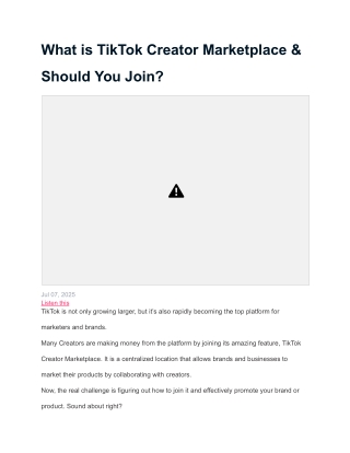 What is TikTok Creator Marketplace & Should You Join