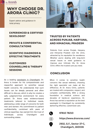 Why choose Dr. Arora Clinic