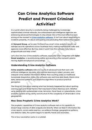 Can Crime Analytics Software Really Predict and Prevent Criminal Activities_