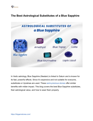 The Best Astrological Substitutes of a Blue Sapphire