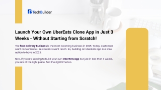 Launch Your Own UberEats Clone App in Just 3 Weeks — Without Starting from Scratch