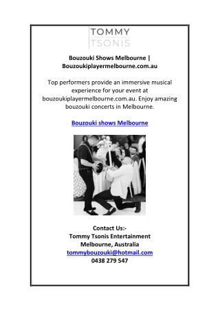 Bouzouki Shows Melbourne | Bouzoukiplayermelbourne.com.au