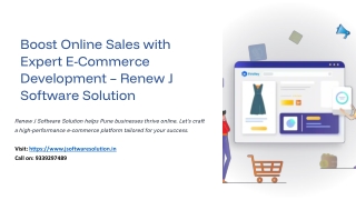 Boost Online Sales with Expert E-Commerce Development - Renew J Software