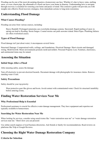 A Homeowner’s Guide to Navigating Flood Recovery With Ease