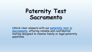 Paternity Test Sacramento