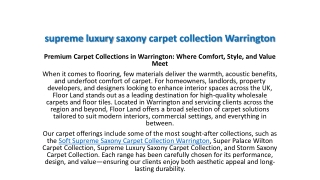 supreme luxury saxony carpet collection Warrington