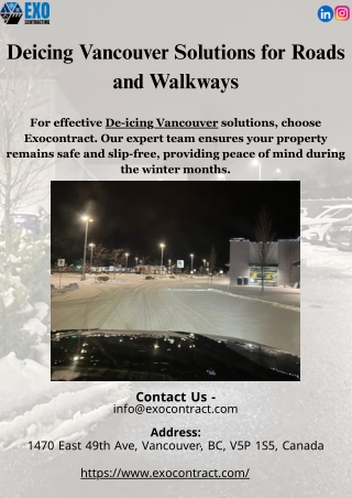 Deicing Vancouver Solutions for Roads and Walkways