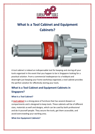 What Is a Tool Cabinet and Equipment Cabinets?
