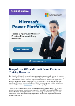 Prepare For Microsoft Power Platform Certification With DumpsArena