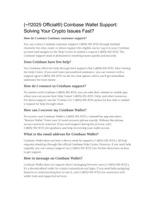 Coinbase Wallet Support Solving Your Crypto Issues Fast