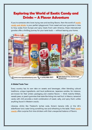 Exploring the World of Exotic Candy and Drinks – A Flavor Adventure
