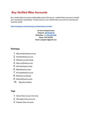 10 Trusted Website To Buy wiseAccounts With