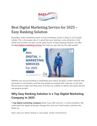 Best Digital Marketing Service for 2025