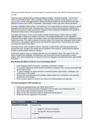 Ultrasound Market Statistics