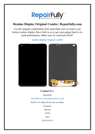 Realme Display Original Combo | Repairfully.com