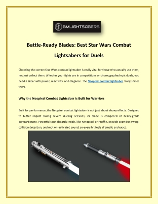 Battle-Ready Blades: Best Star Wars Combat Lightsabers for Duels