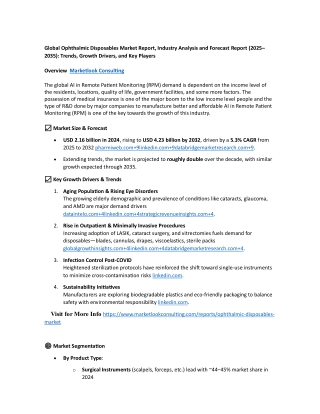 Global Ophthalmic Disposables Market Report