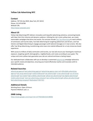 Yellow Cab Advertising NYC