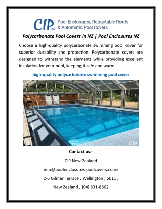 Polycarbonate Pool Covers in NZ | Pool Enclosures NZ