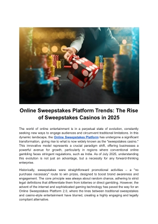 Online Sweepstakes Platform Trends_ The Rise of Sweepstakes Casinos in 2025