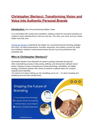 Christopher Sterlacci: Helping Visionaries Transform Stories Into Authentic Pers