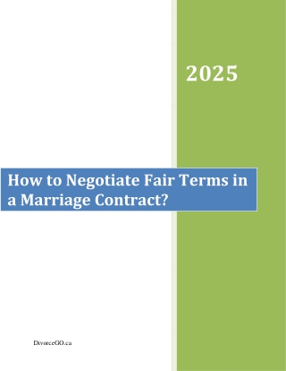 How to Negotiate Fair Terms in a Marriage Contract?