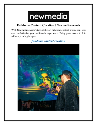 Fulldome Content Creation Newmedia.events