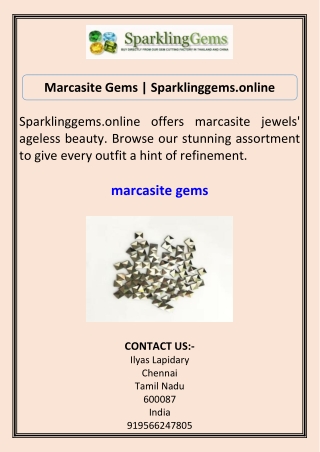 Marcasite Gems Sparklinggems.online