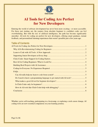Why AI Coding Tools Are Ideal for New Developers?