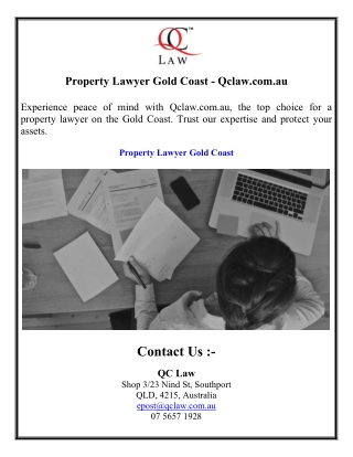 Property Lawyer Gold Coast - Qclaw.com.au