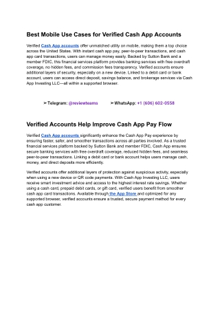 Best Mobile Use Cases for Verified Cash App Accounts