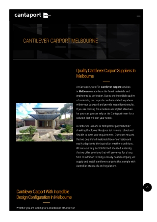 Cantilever Carport Melbourne