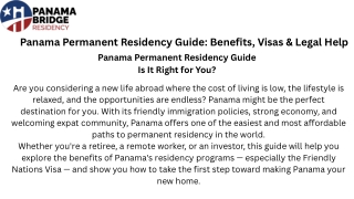 Panama Permanent Residency – Is It the Right Move for You?