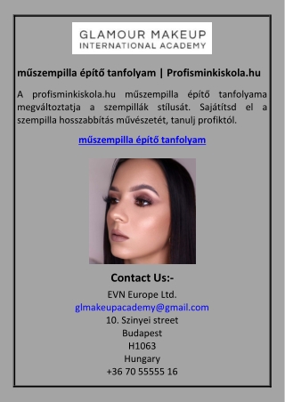 műszempilla építő tanfolyam | Profisminkiskola.hu