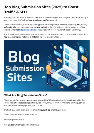 Blog Submission Sites