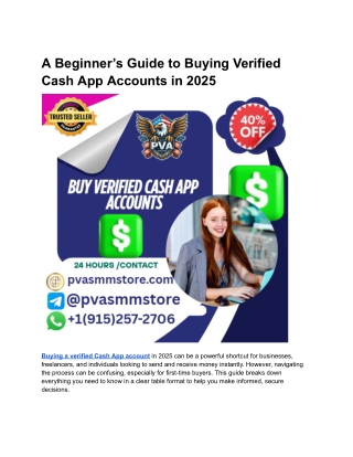A Beginner’s Guide to Buying Verified Cash App Accounts in 2025