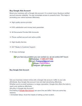 Buy Google Ads Account