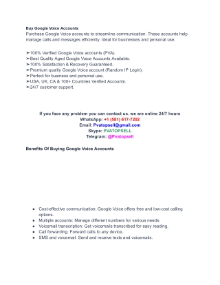 Buy Google Voice Accounts