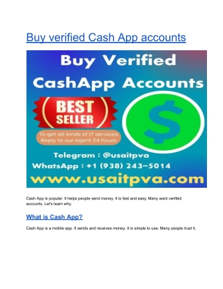 Top Buy verified Cash App accounts 2026