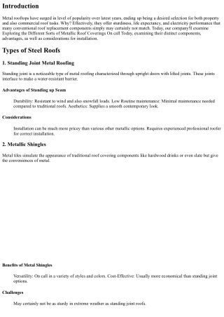 Exploring the Different Forms Of Steel Roofing Systems Readily Available Today