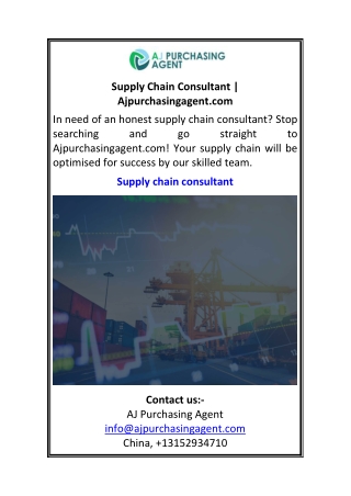 Supply Chain Consultant Ajpurchasingagent.com