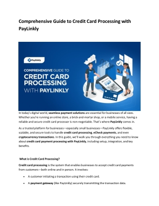 Comprehensive Guide to Credit Card Processing with PayLinkly