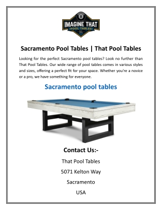 Sacramento Pool Tables