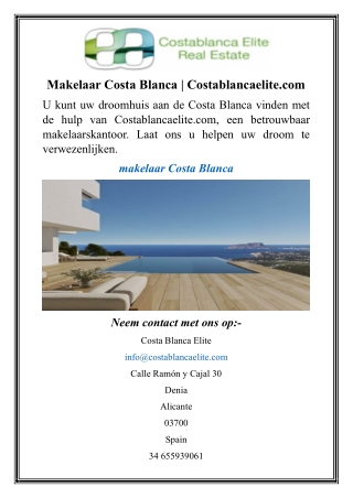 Makelaar Costa Blanca  Costablancaelite.com