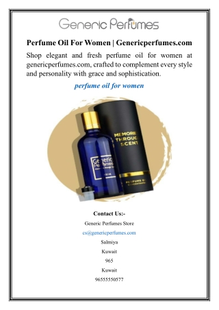 Perfume Oil For Women  Genericperfumes.com